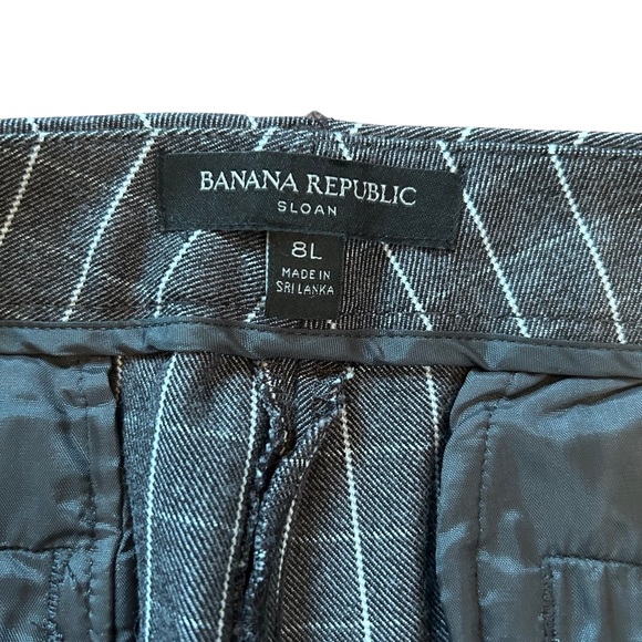 Women's Banana Republic Sloan Stretch Grey Pants with White Checkerboard 8L - Picture 14 of 15
